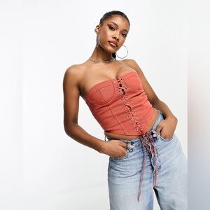 ASOS Lioness Pink Corset Top
